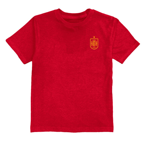 Spain National Team Impressions Artwork Red Youth Cotton T-Shirt
