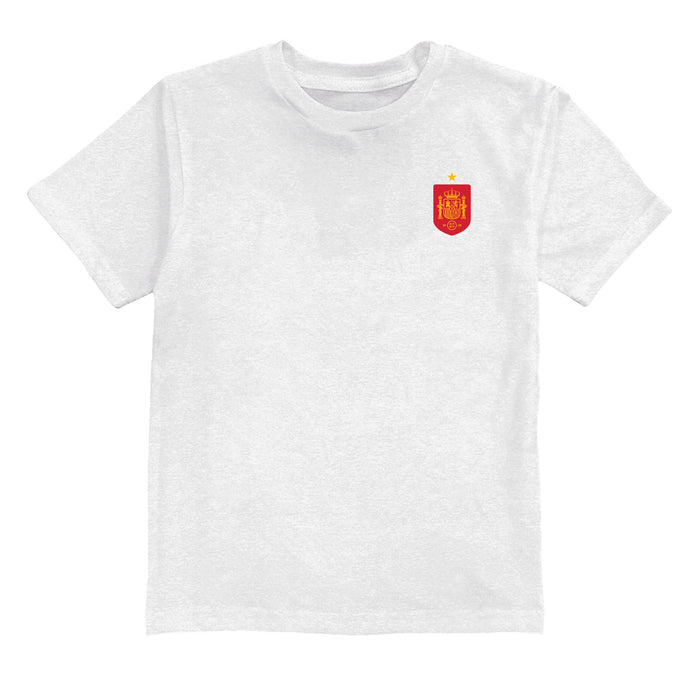 Spain National Team Impressions Artwork White Youth Cotton T-Shirt