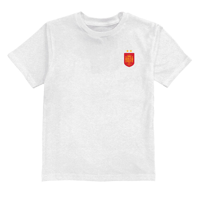 Spain National Team Impressions Artwork White Youth Cotton T-Shirt
