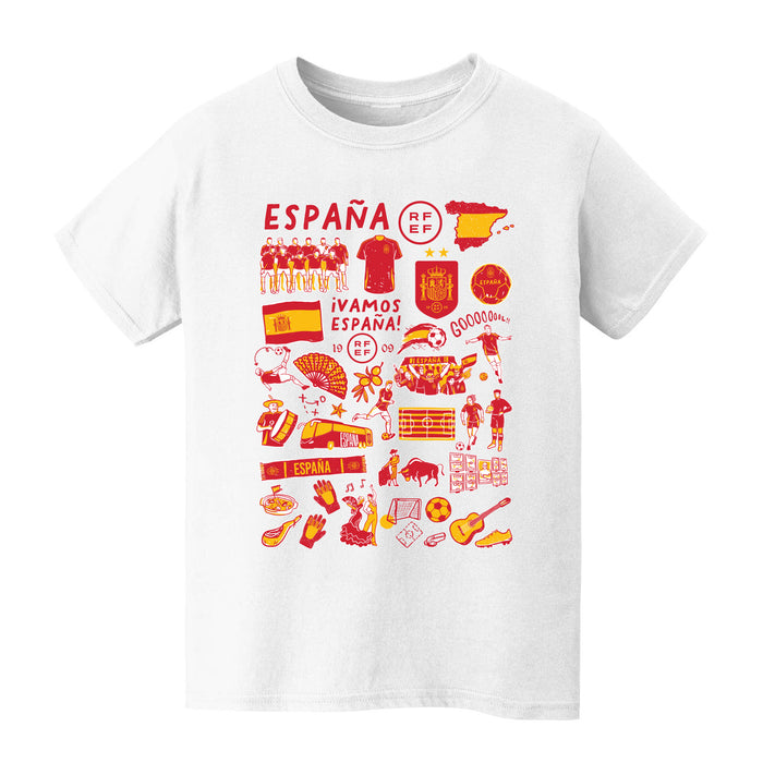 Spain National Team Impressions Artwork Boys Youth Cotton T-Shirt