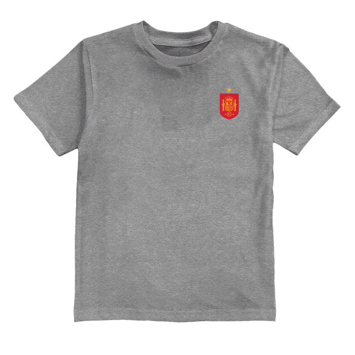 Spain National Team Impressions Artwork Grey Youth Cotton T-Shirt