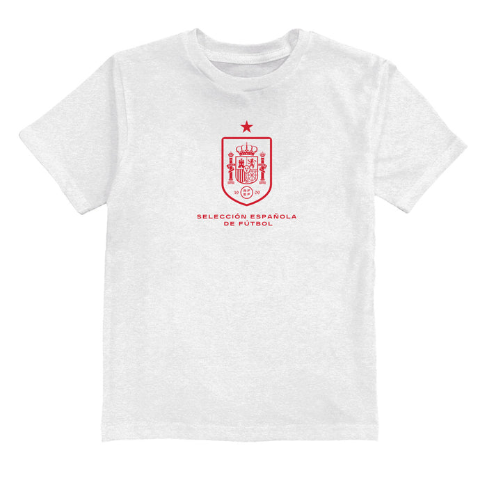 Spain National Team White Youth Cotton T-Shirt