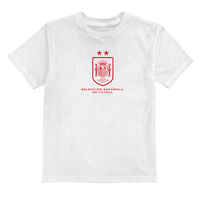 Spain National Team White Youth Cotton T-Shirt