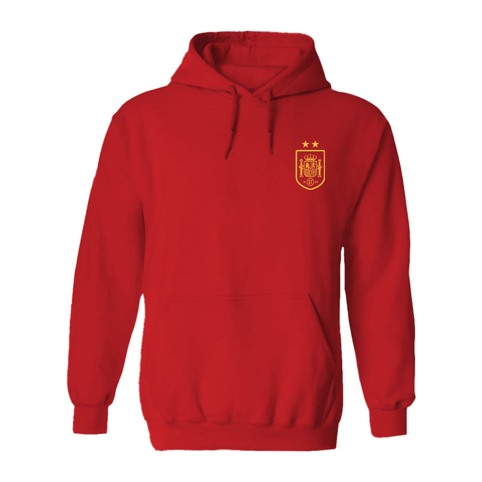Spain National Team Womens Red Cotton Pullover Hoodie