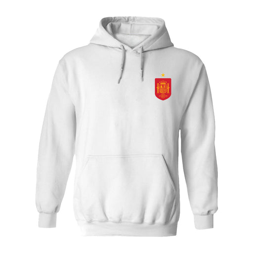 Spain National Team Womens White Cotton Crewneck Pullover Sweatshirt