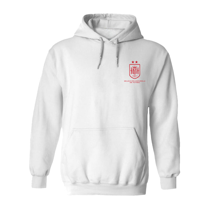 Spain National Team Womens White Cotton Pullover Hoodie