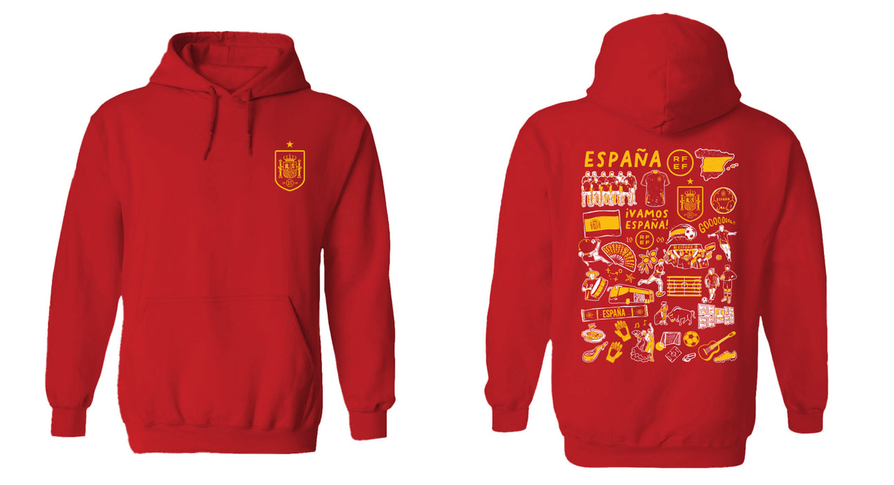 Spain National Team Womens Red Cotton Crewneck Pullover Sweatshirt - Vive La Fête - Online Apparel Store