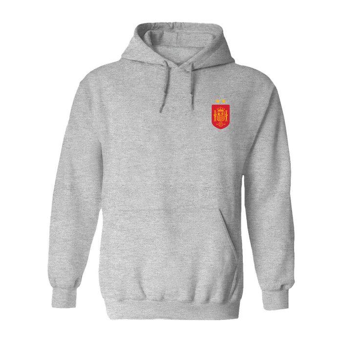 Spain National Team Womens Grey Cotton Pullover Hoodie
