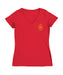 Spain National Team Women's V-neck Fitted Red Cotton T-Shirt