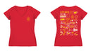 Spain National Team Women's V-neck Fitted Red Cotton T-Shirt - Vive La Fête - Online Apparel Store