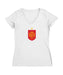 Spain National Team Women's V-neck Fitted White Cotton T-Shirt