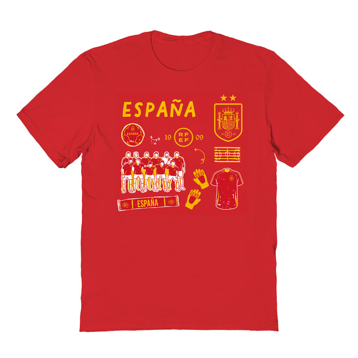 Spain National Team Womens Red Cotton Tshirt