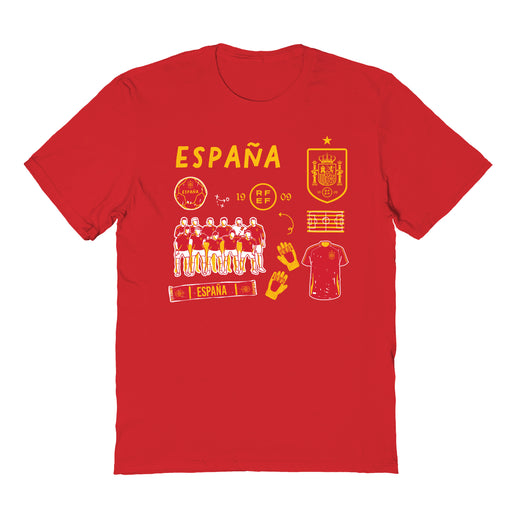 Spain National Team Womens Red Cotton Tshirt