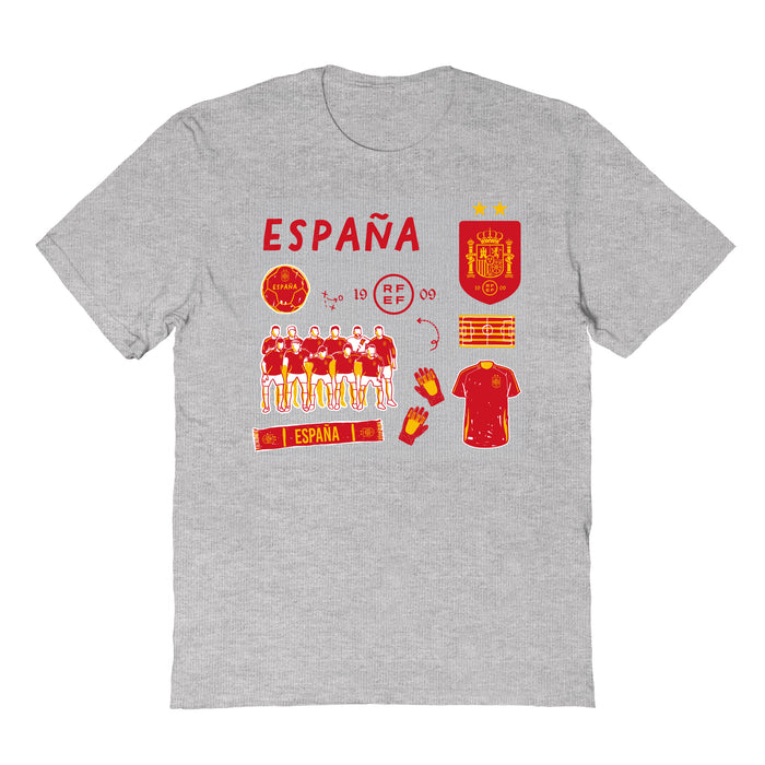 Spain National Team Womens Grey Cotton Tshirt