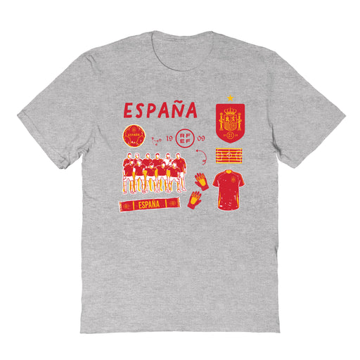 Spain National Team Womens Grey Cotton Tshirt