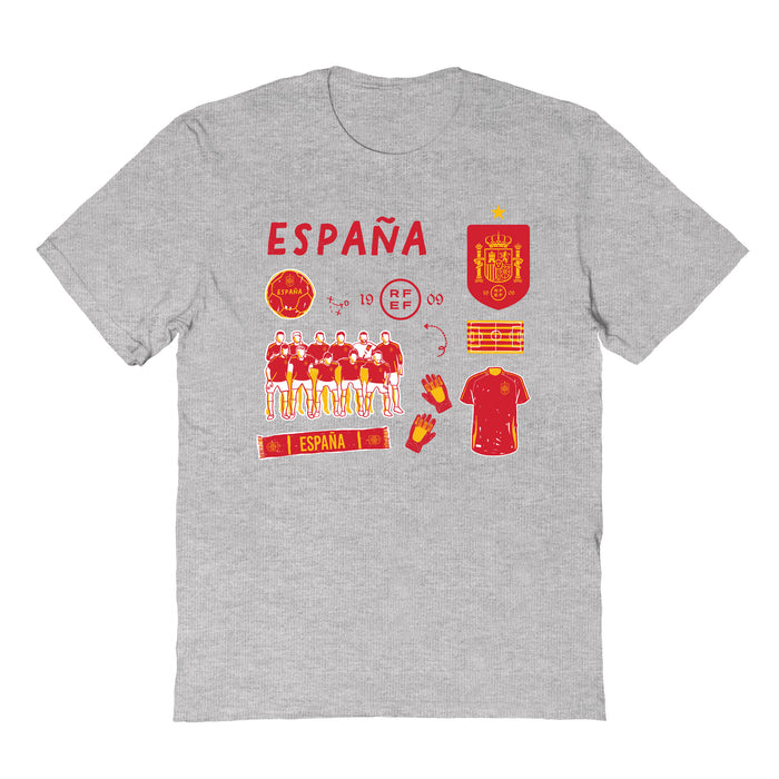 Spain National Team Womens Grey Cotton Tshirt