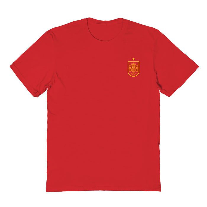 Spain National Team Womens Red Cotton Tshirt