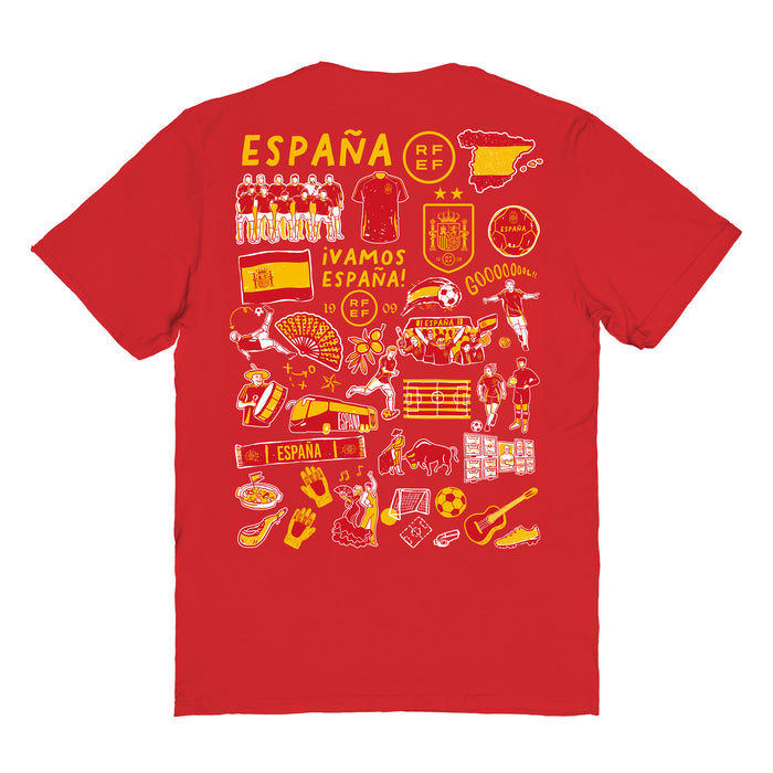 Spain National Team Womens Red Cotton Tshirt