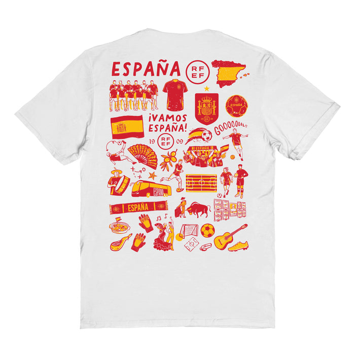 Spain National Team Womens White Cotton Tshirt - Vive La Fête - Online Apparel Store