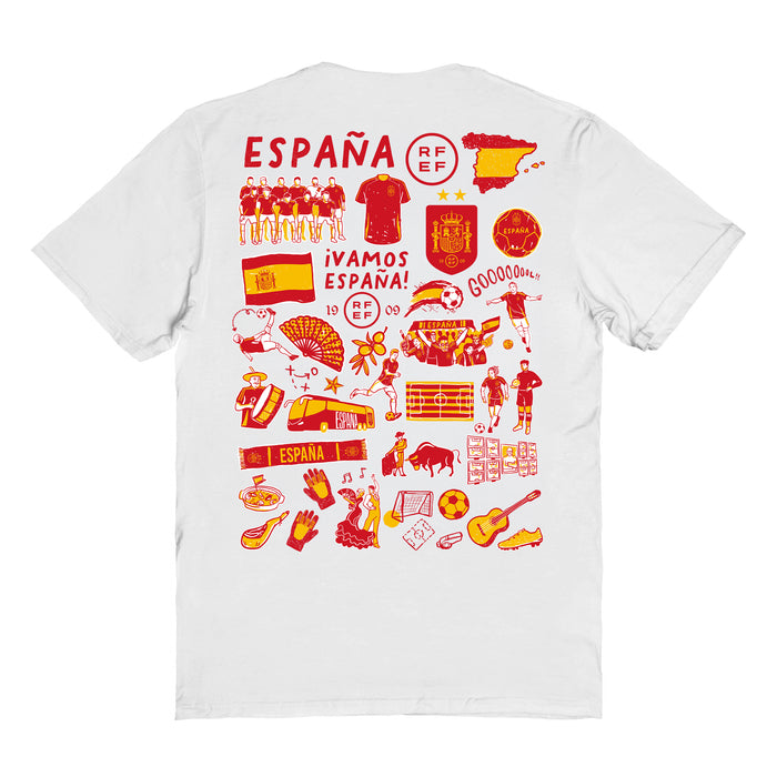 Spain National Team Womens White Cotton Tshirt