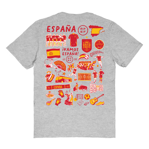 Spain National Team Womens Grey Cotton Tshirt - Vive La Fête - Online Apparel Store