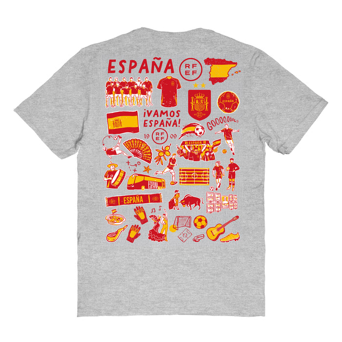 Spain National Team Womens Grey Cotton Tshirt