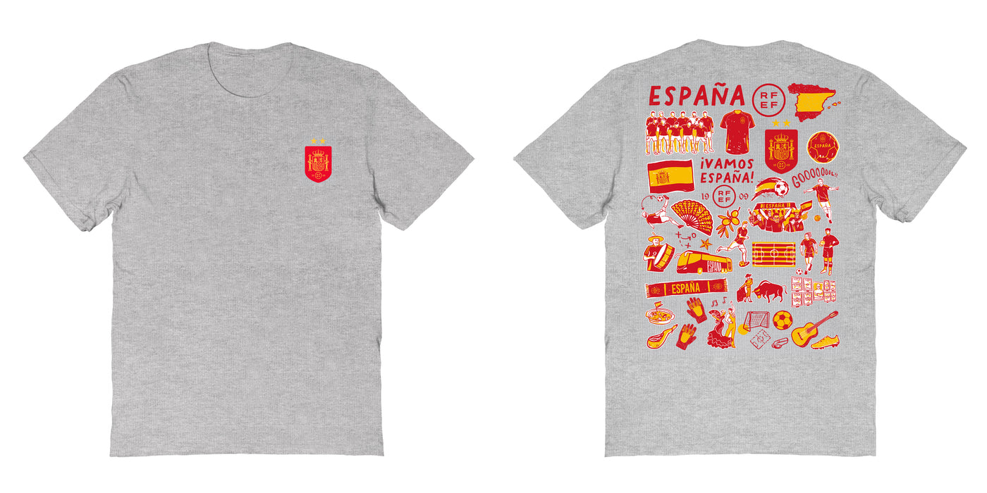 Spain National Team Womens Grey Cotton Tshirt
