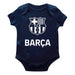 FC Barcelona Infant Navy Short Sleeve Bodysuit With Logo