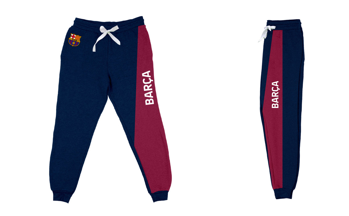 FC Barcelona Color Block Kids Blue Maroon Fleece Jogger - Vive La Fête - Online Apparel Store