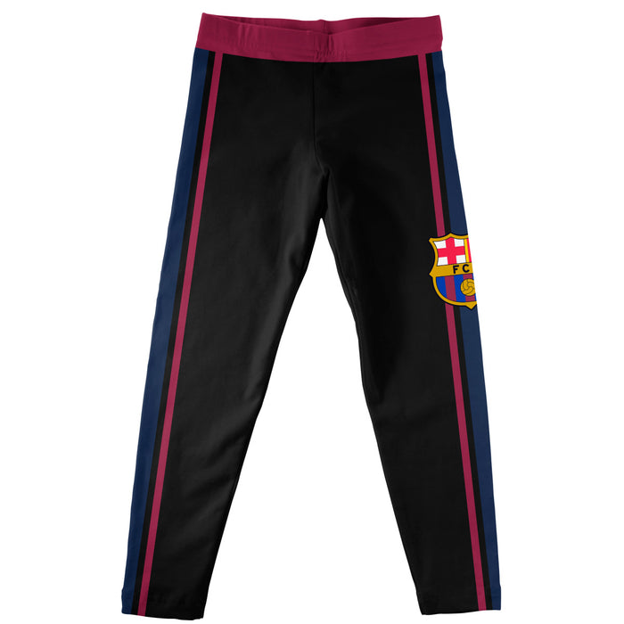 FC Barcelona Girls Game Day All Over Logo Elastic Waist Classic Play Navy Leggings Tights