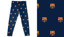 FC Barcelona Girls Game Day All Over Logo Elastic Waist Classic Play Navy Leggings Tights - Vive La Fête - Online Apparel Store