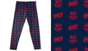 FC Barcelona Girls Game Day All Over Logo Elastic Waist Classic Play Navy Leggings Tights - Vive La Fête - Online Apparel Store