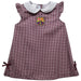 FC Barcelona Embroidered Maroon Gingham Peter Pan Collar A Line Dress