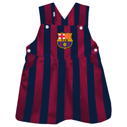 FC Barcelona Maroon Stripes Logo Boys Overall Dress Team Bibs