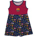FC Barcelona Girls Repeat Print Impressions Maroon & Navy Sleeveless Tank Dress