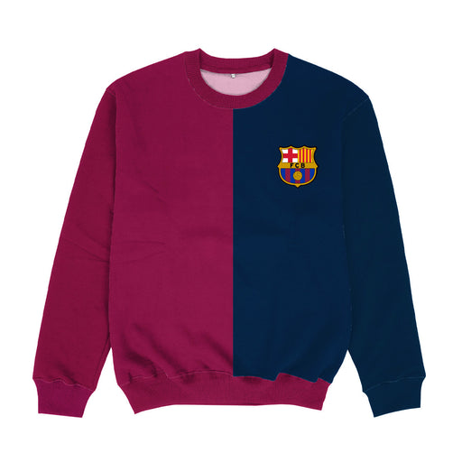 FC Barcelona Maroon Crew Neck With Color Block Desing