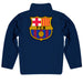 FC Barcelona Navy Quarter Zip Pullover Stripes on Sleeves - Vive La Fête - Online Apparel Store