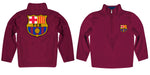 FC Barcelona Maroon Quarter Zip Pullover Big Logo on back - Vive La Fête - Online Apparel Store