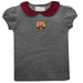FC Barcelona Embroidered Gray Knit Girls Top Puff Sleeve