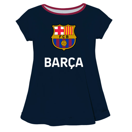 FC Barcelona Short Sleeve Navy Top