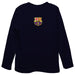 FC Barcelona Embroidered Navy Long Sleeve Boys Tee Shirt