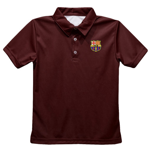 FC Barcelona Embroidered Maroon Short Sleeve Polo Box Shirt