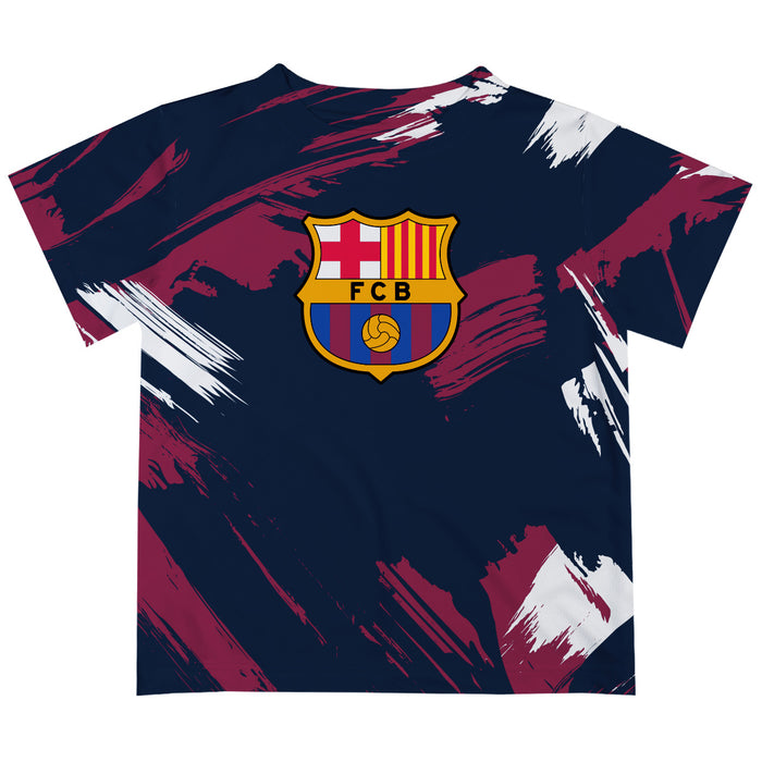 FC Barcelona Boys Game Day Navy Short Sleeve Tee Paint Brush