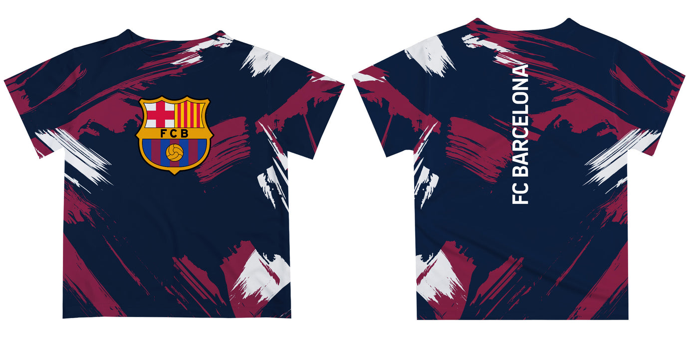 FC Barcelona Boys Game Day Navy Short Sleeve Tee Paint Brush - Vive La Fête - Online Apparel Store