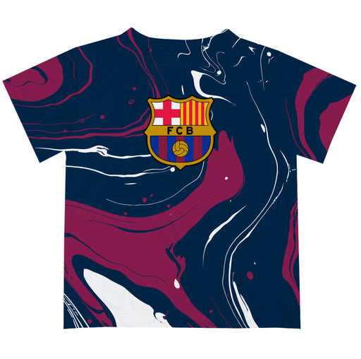 FC Barcelona Boys Game Day Marble Navy Short Sleeve Tee