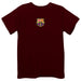 FC Barcelona Embroidered Maroon Knit Short Sleeve Boys Tee Shirt