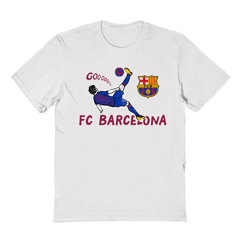 FC Barcelona Impressions Artwork White Youth Cotton T-Shirt