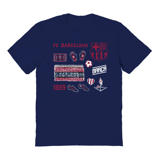 FC Barcelona Impressions Artwork Navy Youth Cotton T-Shirt