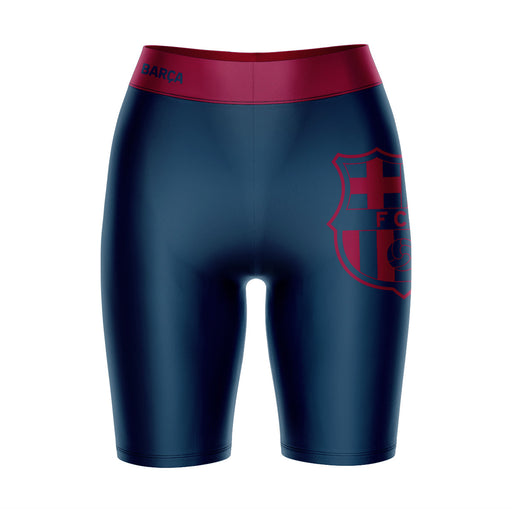FC Barcelona Game Day Logo on Thigh and Waistband Navy and Maroon Women Bike Short 9 Inseam"