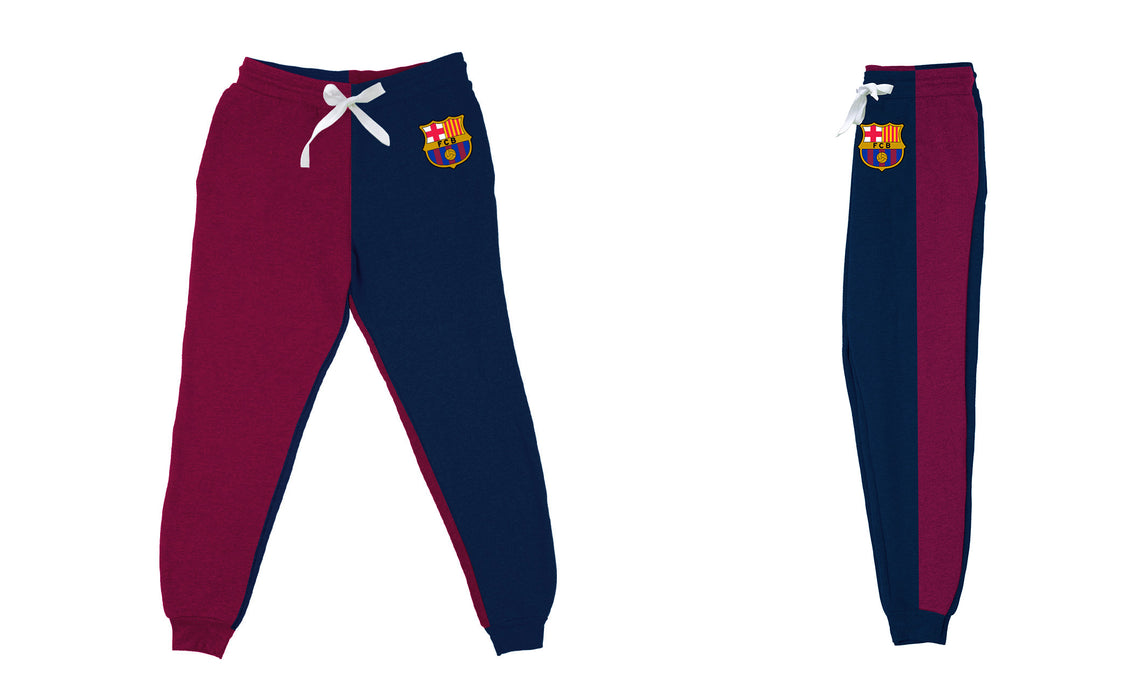 FC Barcelona Color Block Women Navy Maroon Fleece Jogger - Vive La Fête - Online Apparel Store